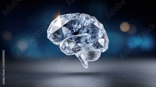 Diamond brain, symbol of genius, high IQ