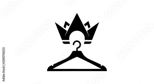 Black Hanger With Crown Icon.