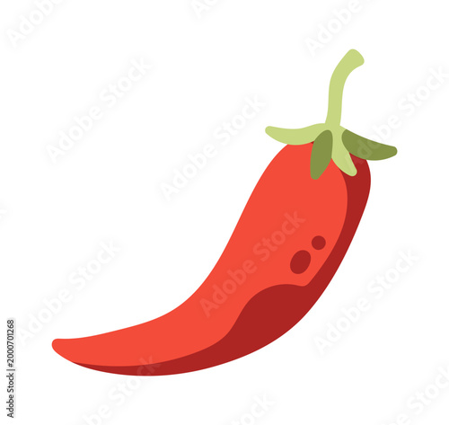 Chili Pepper Curved Pod Cartoon Style