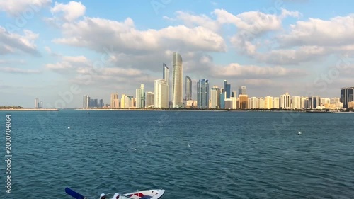 Abu-Dhabi city sunset skyline view
