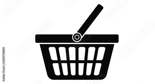  shopping basket icon in black silhouette on white background high quality professional detailed modern elegant stylish clean crisp vibrant colorful
