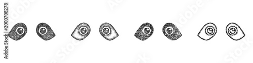 Sketch raccoon eyes icon design set