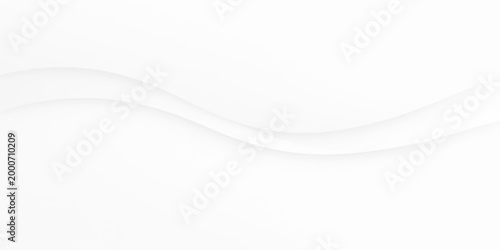 Abstract White Background with Smooth Flowing Light Gray Curves, Soft Layered Wave Shapes and Subtle Shadows, Minimal Paper Cut Style for Modern Clean Creative Design Layouts. 