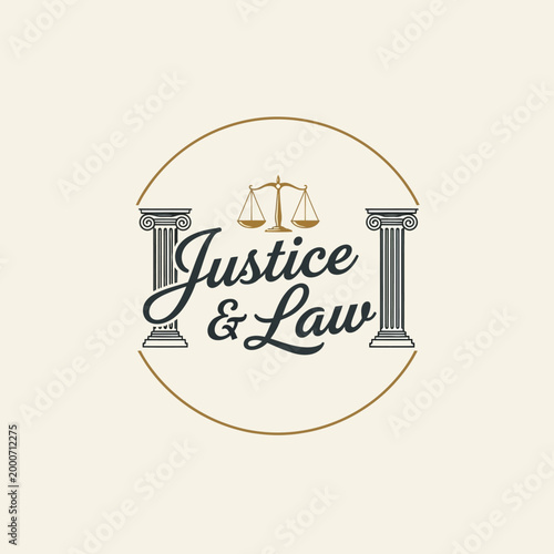 Justice and law concept with scales.