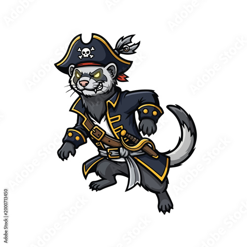 Pirate Cat in jaunty pirate outfit