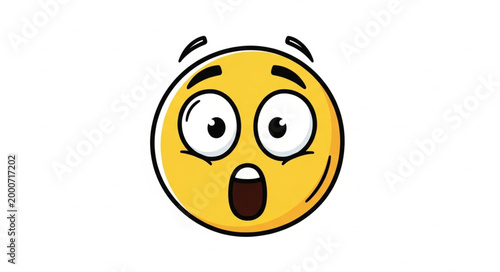 Tableau sur toile Shocked Emoji Face with Wide Eyes and Open Mouth.