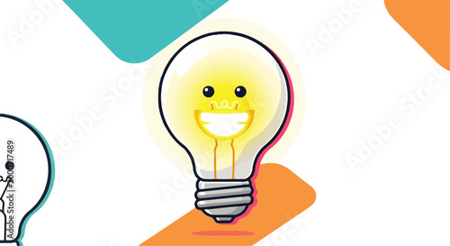A lightbulb with a smiley face