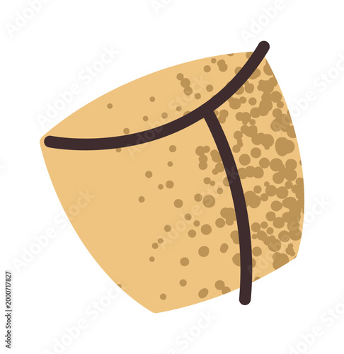 Tableau sur toile Taco Chip Closeup Snack Cartoon Style