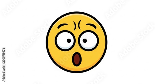 Shocked Emoji Face Expression Illustration.