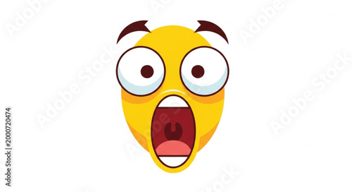 Bild auf Leinwand Shocked Emoji Face with Wide Eyes and Open Mouth.