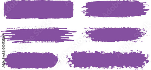 Purple Paint Brush Strokes and Grunge Ink Texture Banners