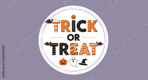 A Halloween-themed graphic with Trick or Treat text