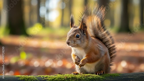 Squirrel portrait in forest