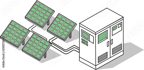 Solar Panel System Vector – Renewable Energy and Green Power Inverter Design