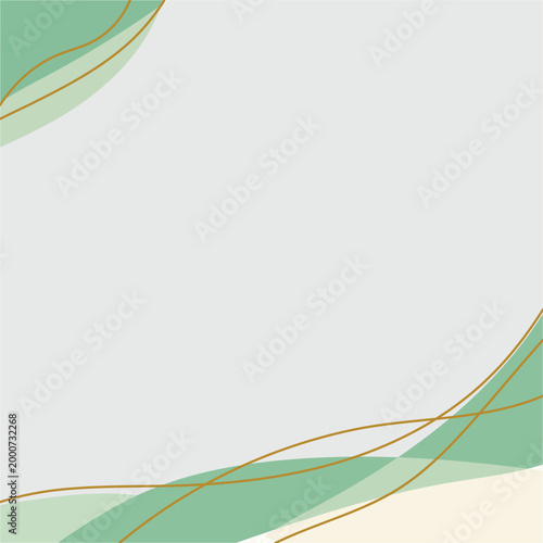 Soft Green and Gold Wavy Abstract Background