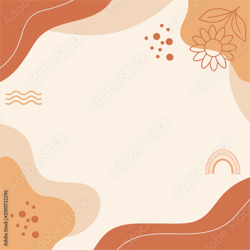 Boho Earth Tone Abstract Background Frame
