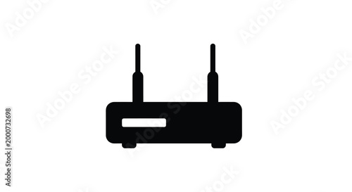 Network Router: Depicting a sleek, simplified network router, the image symbolizes seamless connectivity and modern technology. Ideal for illustrating digital communication concepts.