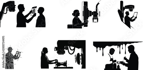 Silhouettes of various professionals engaged in skilled trades and creative work showcasing dedication and craftsmanship