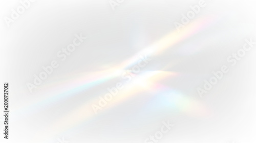 Принти на полотні Blurred prismatic light rays create a vibrant rainbow effect isolated on transpa