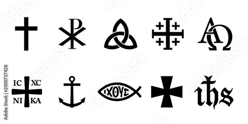 Christian symbols. Christian ancient symbols