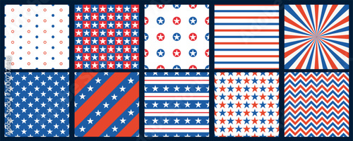 Patriotic seamless pattern. USA background vector.