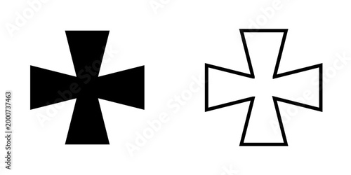 Cross icon set. Cross symbol