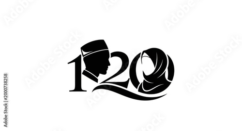 Silhouette of a man and woman with the number 120, representing a significant anniversary.