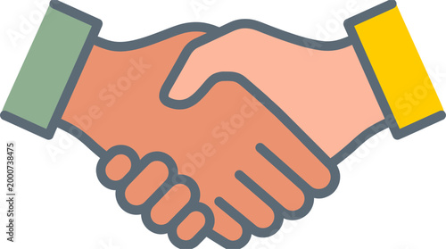 Handshake icon representing partnership, agreement, and successful cooperation in business dealings or social interactions