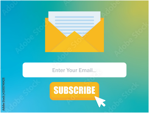 Modern pop-up subscribe form for your website and blog. Vector illustration template. 