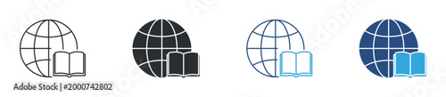 Global education icon set. world knowledge symbol. international learning and study concept. vector illustration.