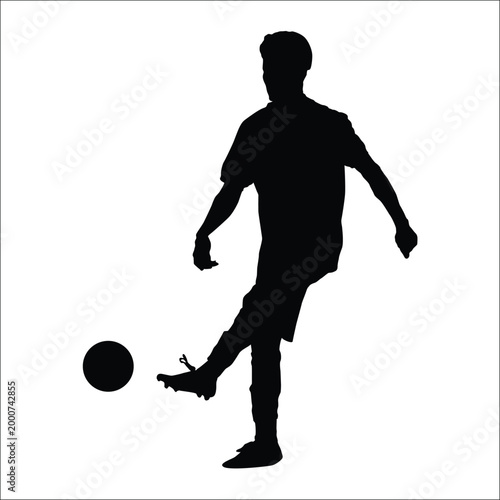 football player silhouette, vector illustration.