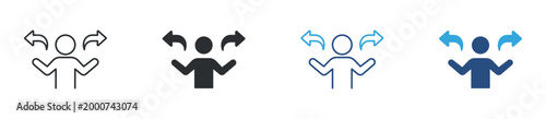 Decision making icon set. choice direction symbol. user selection and options concept. vector illustration.