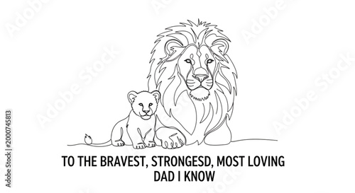 Father's Day Card Lion Cub Dad Love Strength Protection Family Bond Greeting Gift
