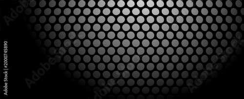 Fotografie Abstract background of numerous dots in a gradient effect from dark to light, cr