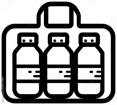 Tsa approved liquid bottles set in a travel bag airport security icon clean line style