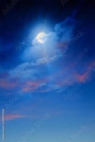 Moonlight Cloudy Night Sky Background