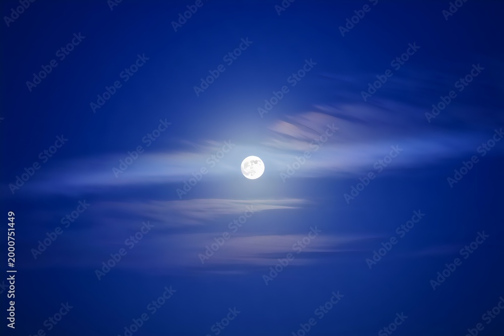 Obraz premium Moonlight Cloudy Night Sky Background