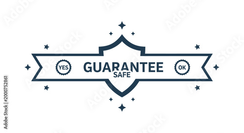 Guarantee, safe, warranty, label, icon, vector, 100% guarantee, secure, badge, emblem