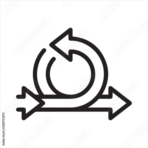 Agile sprint arrows, linear icon. Iterative process and product development. Line with editable stroke.