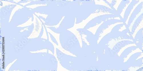 delicate botanical pattern with white leaves on light blue background high quality professional detailed modern