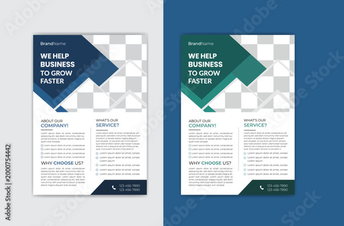 Minimal A4 sized Flyer Design Template with Square shapes 