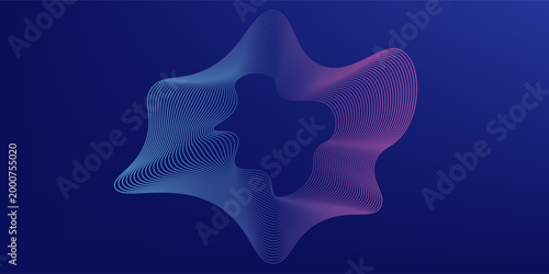 Blue and purple violet vector abstract particles soundwave background