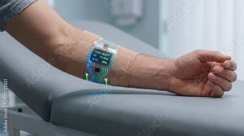 Wearable Smart Bandage with Digital Display on Arm for Health Monitoring