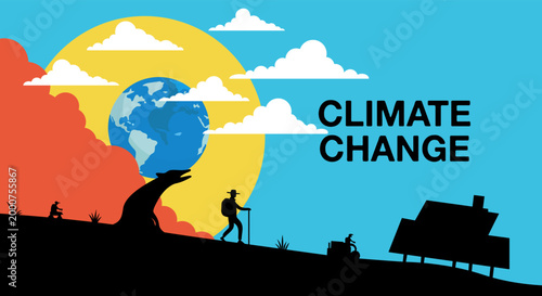 Climate change illustration a stark visual representation of environmental concerns and global warming effects