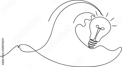 Paint brush stroke with lightbulb icon for creative arts and master design concepts vector.