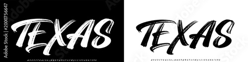 Texas Display Font,
Hand drawn marker style font with brush strokes, perfect for posters, bold headlines, and creative designs. vector illustration 