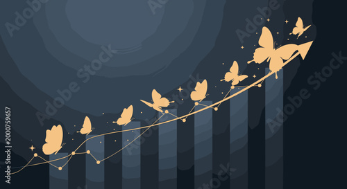 A stylized illustration conveying progress and transformation. Ideal for marketing materials and representing innovation, development, or positive cha