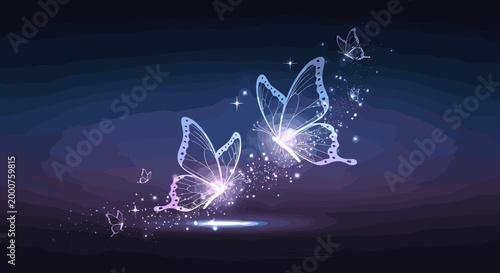 A serene and calming night scene evokes feelings of wonder and peace. Suitable for website backgrounds, social media posts, or promoting tranquility.