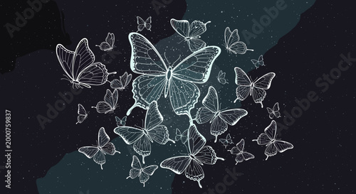 A calm and expansive night sky scene featuring a tranquil coastline, evoking a sense of peacefulness and wonder, suitable for travel or nature brandin