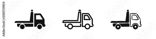 Tow Truck Icon Set - Car Recovery and Roadside Assistance Service Symbol